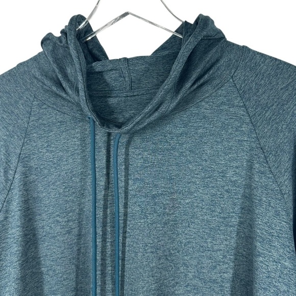 ATHLETA Women's Heathered Green Hooded Performance Lightweight Pullover Top L - Picture 5 of 7